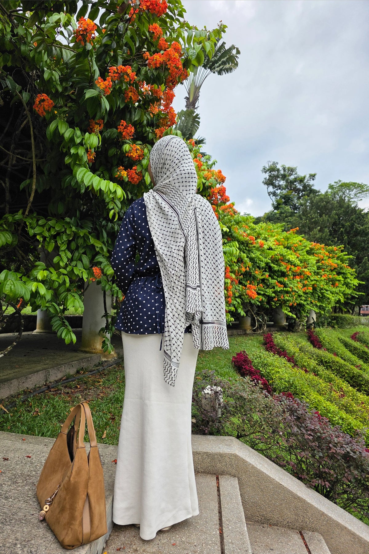 Moti Navy Polka Dot Rayon Top